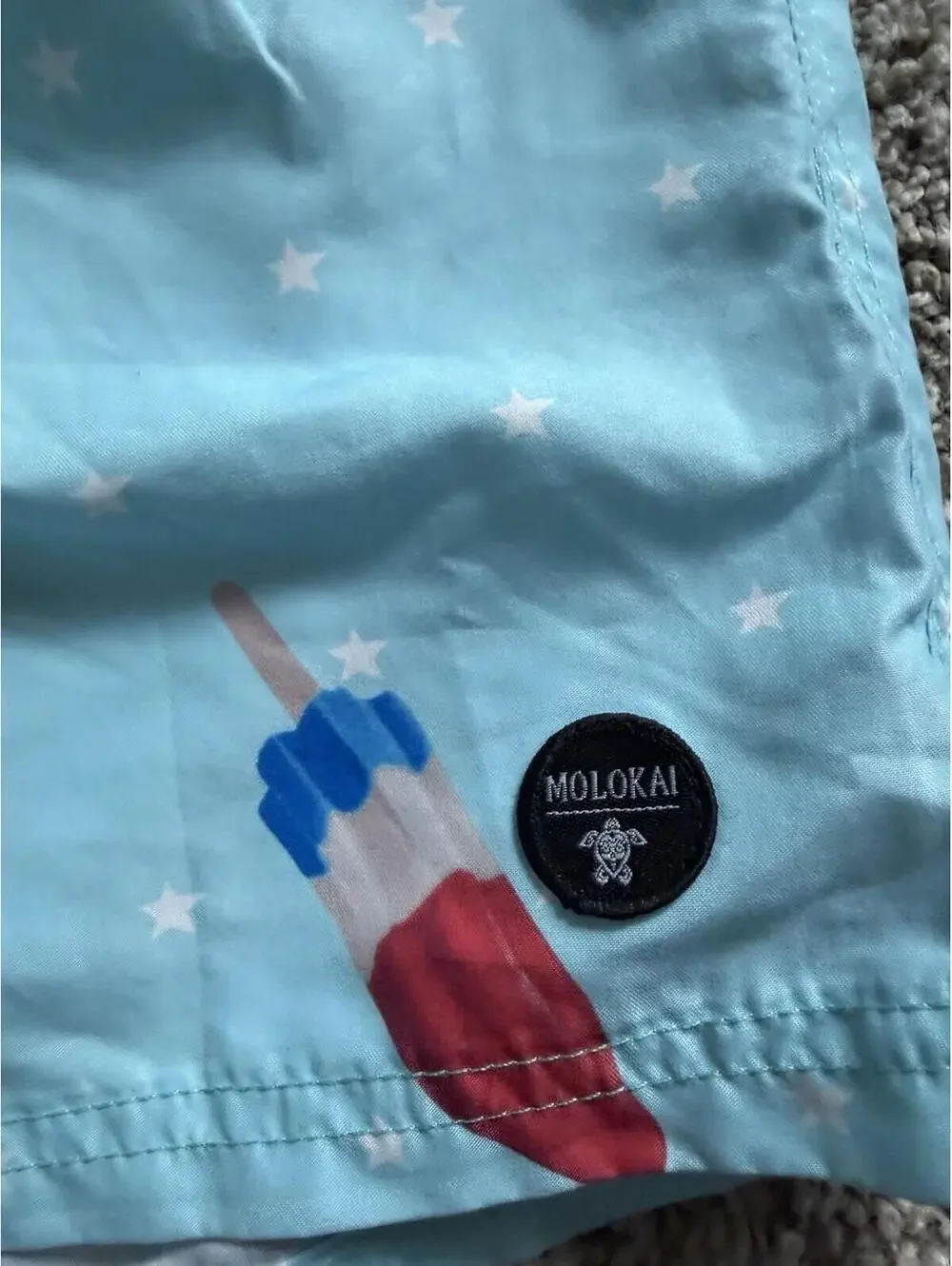 AMERICANA | 4TH OF JULY Molokai Mens Swim Trunks RED WHITE AND BLUE Popsicles